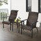 Costway 3 PCS Patio Rattan Bistro Set High Backrest Armrest SideTable Mix Gray\Mix Brown